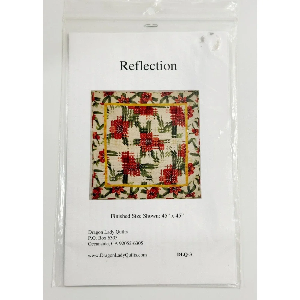 Dragon Lady Quilts Reflection Pattern White Floral DLQ-3 Sharon Wilhite